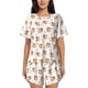 thumbnail image 1 of Balery Squirrel And Rose Conjunto de Pijama para Mujer con Estampado, Dos Piezas de Manga Corta y Shorts, Ropa de Dormir Suave con Cuello Redondo y Bolsillos-Large, 1 of 6