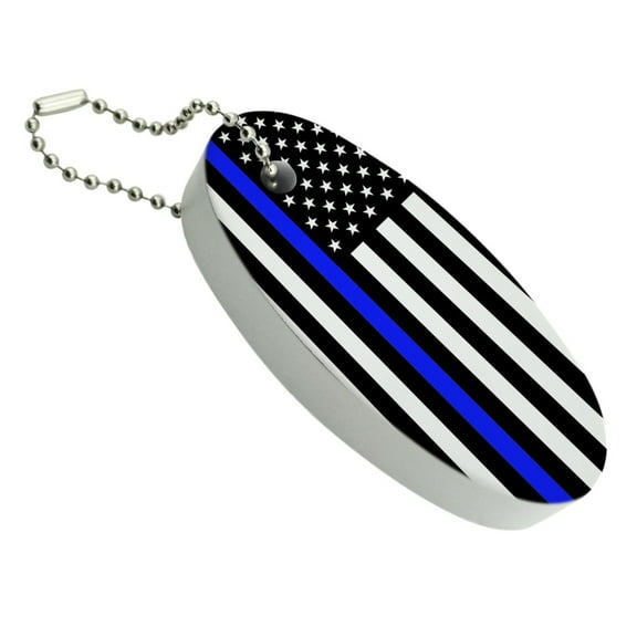Thin Blue Line American Flag Floating Foam Keychain Fishing Boat Buoy Key Float