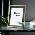 thumbnail image 4 of simhoa Cadre Photo Carré en Verre Collection Cadre Photo Flottant en Métal Fin Doré pour 6 Pouces, 4 of 4