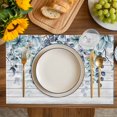 thumbnail image 4 of Blue Eucalyptus Leaves Placemats Set of 6, Summer Botanical Wooden Weeping Placemats for Dining Table, Place Mats for Kitchen Tabletop, Waterproof Wipeable Dining Table Mats Set, 4 of 9