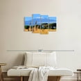 thumbnail image 2 of Elephant Stock Mount Kilimanjaro Giraffes Wall Art - Horizontal Multi Panel Canvas - Living Room Wall Decor - Animal Multi Panel - Blue And Green Decor - 30" x 18", 2 of 4