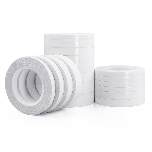 Double-Sided Tape for Arts, Crafts, Photography, Scrapbooking, Tear-by-Hand 18 Rolls (6mm/9mm/12mm/15mm)