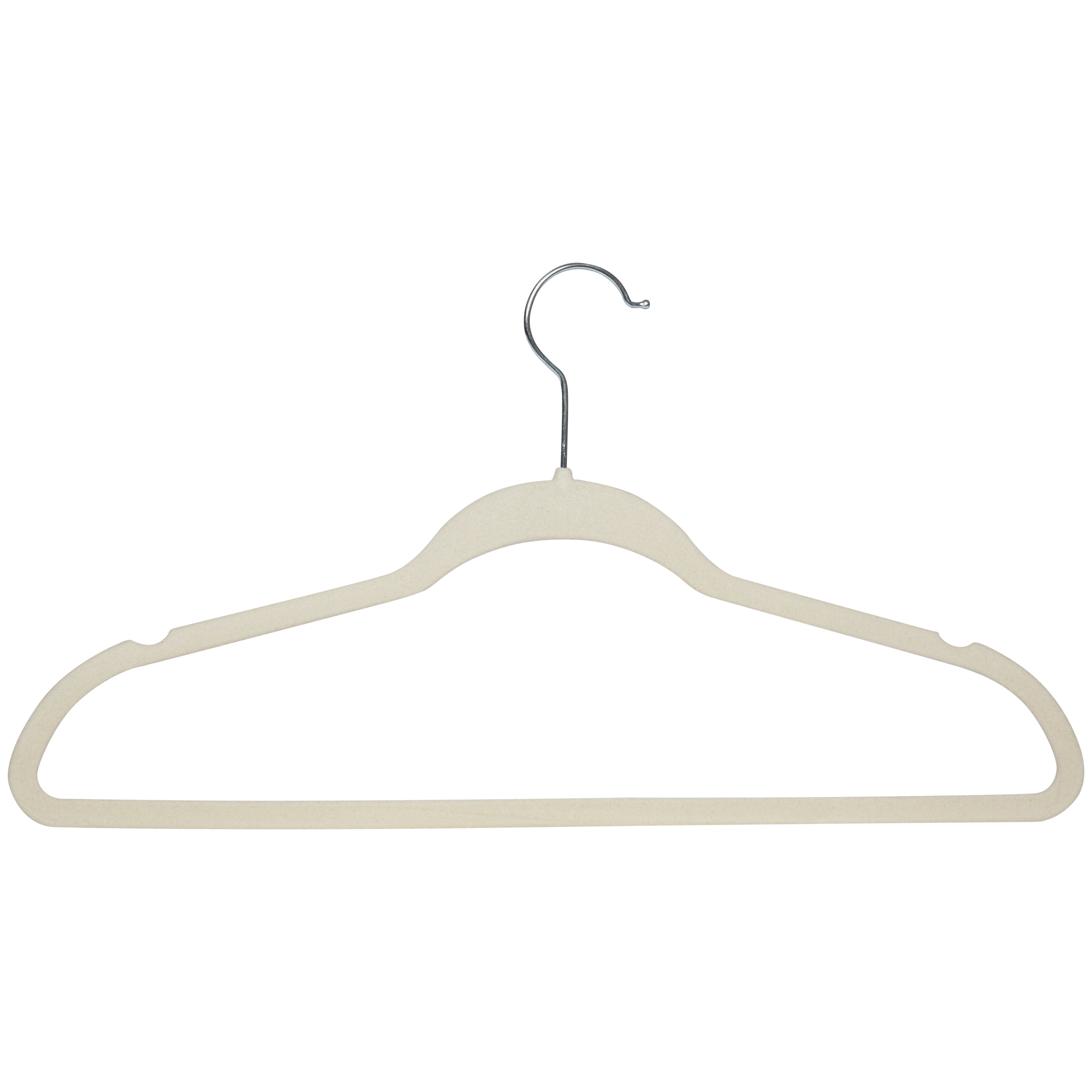 Ivory Slim-Profile Non-Slip Velvet Hangers (25-Pack)