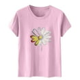 thumbnail image 5 of Womens T Shirts for Women Short Sleeve Summer Tops Floral Graphic Tees Casual Tunic Cute T-Shirt Loose Fit Crew Neck Blouses Plus Size Basic Shirts Cancel Membership Same Day Delivery, 5 of 5