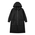 thumbnail image 6 of BOOMNY Womens Long Sleeve Fleece Hoodies Solid Pullover Long Hoodie for Women Trendy Zip Up Warm Fall Winter Hooded Sweatshirts With Pocket, 6 of 6
