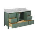 thumbnail image 3 of California 60" Single Bathroom Vanity with Sage Green Cabinet and Carrara Marble Top, 3 of 6