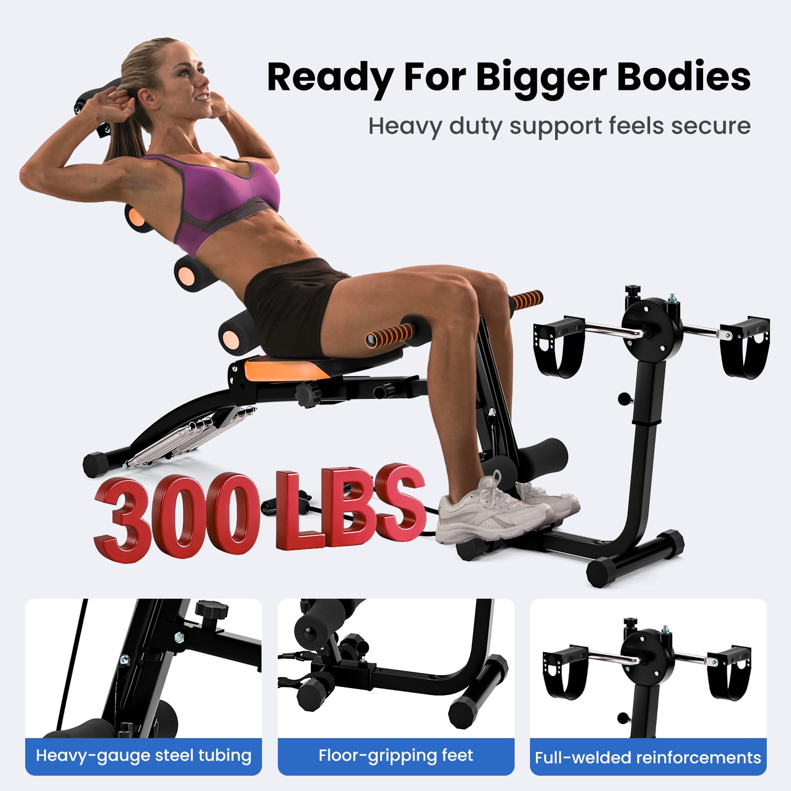 Yedigre All-in-One Adjustable Ab Workout Bench – Foldable Multi-Functional Fitness Bench for Home Gym