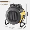 thumbnail image 5 of 2000W Electric Space Heater Garage Hot Air Fan Light-Weight  Portable for Indoor Large Room, 3 mode, 3s Quick  Heating, Low noise, 5 of 10