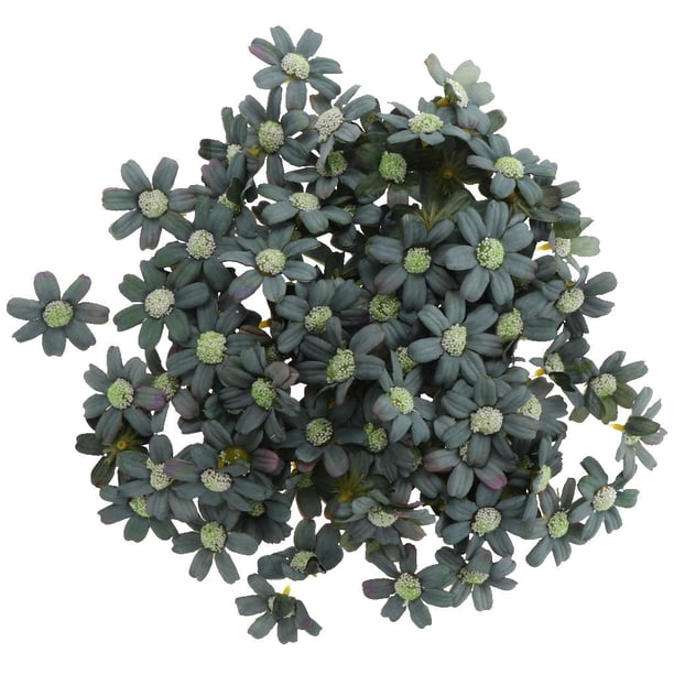 100 Piezas Cabezas de Flores Margaritas Artificial Decoración Verde