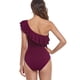thumbnail image 3 of Gibobby Traje de baño de una pieza Traje de baño con cuello en V Color de encaje Nuevo Conjunto de tankinis de una pieza para mujer Sólido Sexy Trajes de(Vino,M), 3 of 4