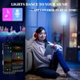 thumbnail image 5 of Smart LED Floor Lamp with APP Control & RGB Colors - Dimmable Standing Lamp for Living Room, Bedroom, Gaming - Remote, Timer, 9W Bulb Included, 67" Modern Tall Lamp (black pole + white shade), 5 of 5