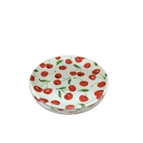 cupcakes and cashmere Melamine Salad Plates, 8in Diameter, Set of 4 Cherries All Over