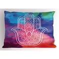 thumbnail image 1 of Hamsa Pillow Sham Colorful Watercolor Background with Hand Drawn Eastern Mantra Figure Gentle Swirls, Decorative Standard Size Printed Pillowcase, 26 X 20 Inches, Multicolor, by Ambesonne, 1 of 2