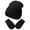 Black, variant on Kids Winter Beanie Hat Gloves Set with Fleece Lining for Girls Boys(Gray,2-5Y)