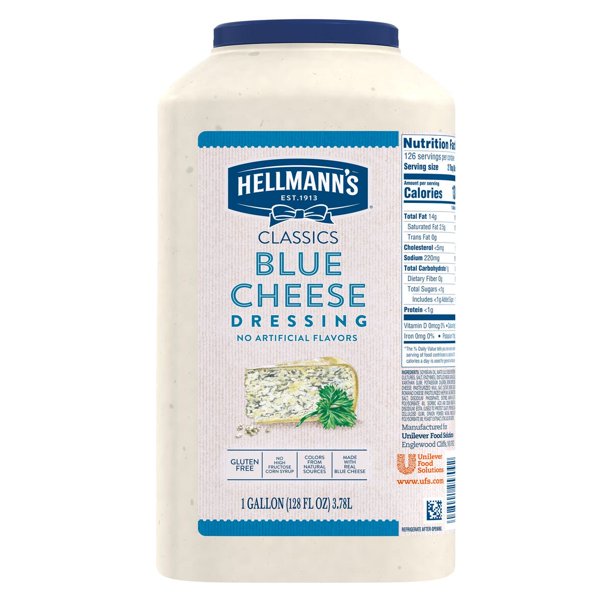 Single Hellmann's Classics Blue Cheese Salad Dressing Jug, 1 gallon