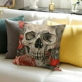 thumbnail image 3 of SHANXI Halloween Pillow Covers Rustic Skull Halloween Pillows Decorative Throw Pillows Case Fall Holiday Farmhouse Outdoor Cushion Covers for Couch 18x18in, 3 of 5