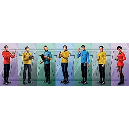 Poster Original Colour - Star Trek Crew Original Series Cast 36x12 Art Print Poster Gene Roddenberry Space Western