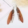 thumbnail image 4 of LANCHARMED Hypoallergenic Silver Plated Featherlight Brown Feather Earrings, Valentine's Party Gift for Women, 4 of 5