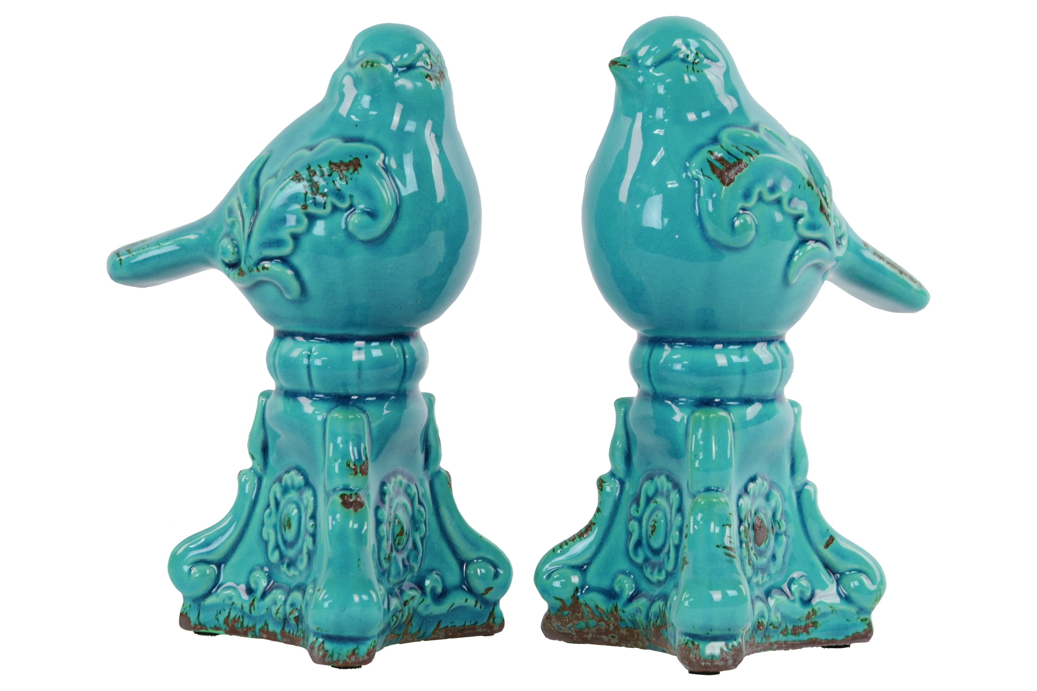 Urban Trends Collection Ceramic Bird Figurine Gloss Distressed Finish