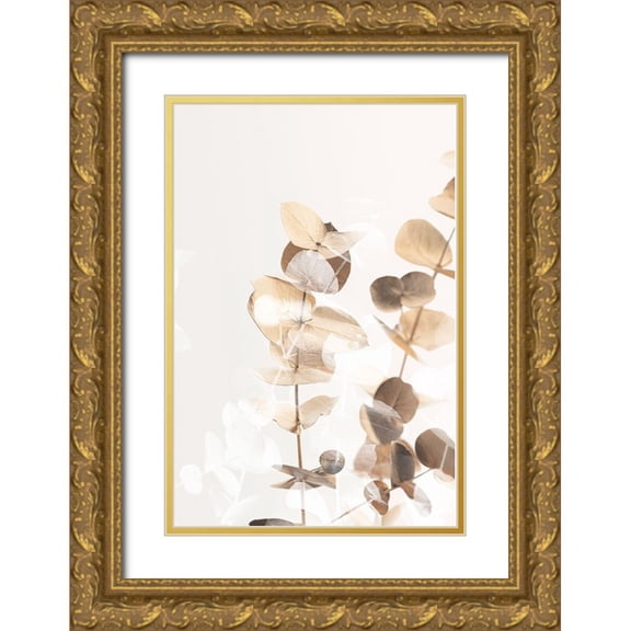 Artographie Studio 13x18 Gold Ornate Wood Framed with Double Matting Museum Art Print Titled - Eucalyptus Creative Gold 01