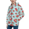 thumbnail image 2 of Kdxio Watermelon Pattern Kids Boys Girls Zip Up Hoodie 3D Printed Hooded Sweatshirt Hoody Coat with Pocket 7-12 Y-Small, 2 of 6