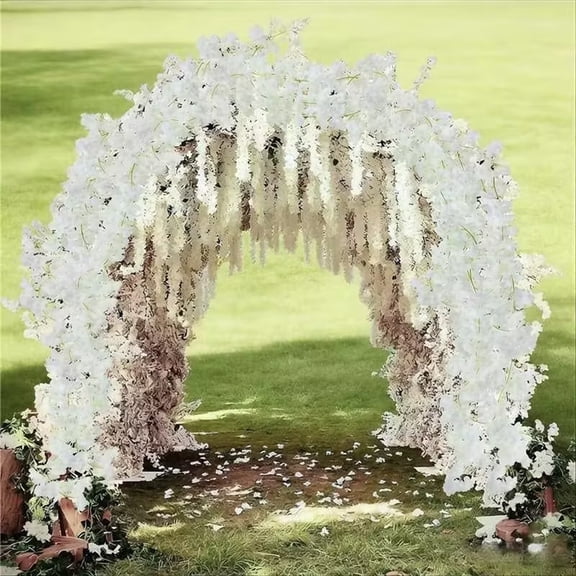 Cherry Blossom Garland 4PCS Artificial White Cherry Blossom Hanging Vine Silk Sakura Vines Garland For Home Garden Wedding Party Arch Spring Thanksgiving Day Christmas Fireplace Decor