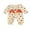 Apricot, variant on Jxzom Newborn Baby Girl Halloween Outfits Puff Sleeve Cotton Linen Ruffle Pumpkin Print One Piece Jumpsuit Fall Clothes