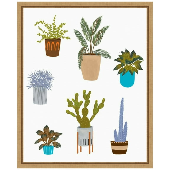 Amanti Art Houseplants II Framed Canvas Wall Art Print