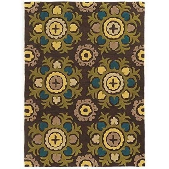 Hawthorne Collection 1'10" x 2'10" Hand Tufted Rug in Chocolate