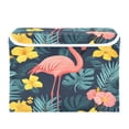 thumbnail image 7 of Yayeee Collapsible Cube Storage Bin with Lid Fabric Closet Decorative Basket with Handles, Pink Floral Flamingo, 7 of 7