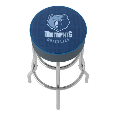 Memphis Grizzlies NBA City Padded Swivel Bar Stool - Memphis Midnight Blue, Smoke Blue