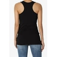 thumbnail image 2 of TheMogan Women's Basic Scoop Neck Racerback Stretch Cotton Tank Top Sleeveless Sporty Tee Black M, 2 of 7
