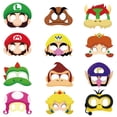 thumbnail image 1 of 12 piezas de máscara de media cara para fiesta temática de Super Mario, personaje de Mario, juego de rol, decoraciones de cumpleaños de Navidad para niños, 1 of 4
