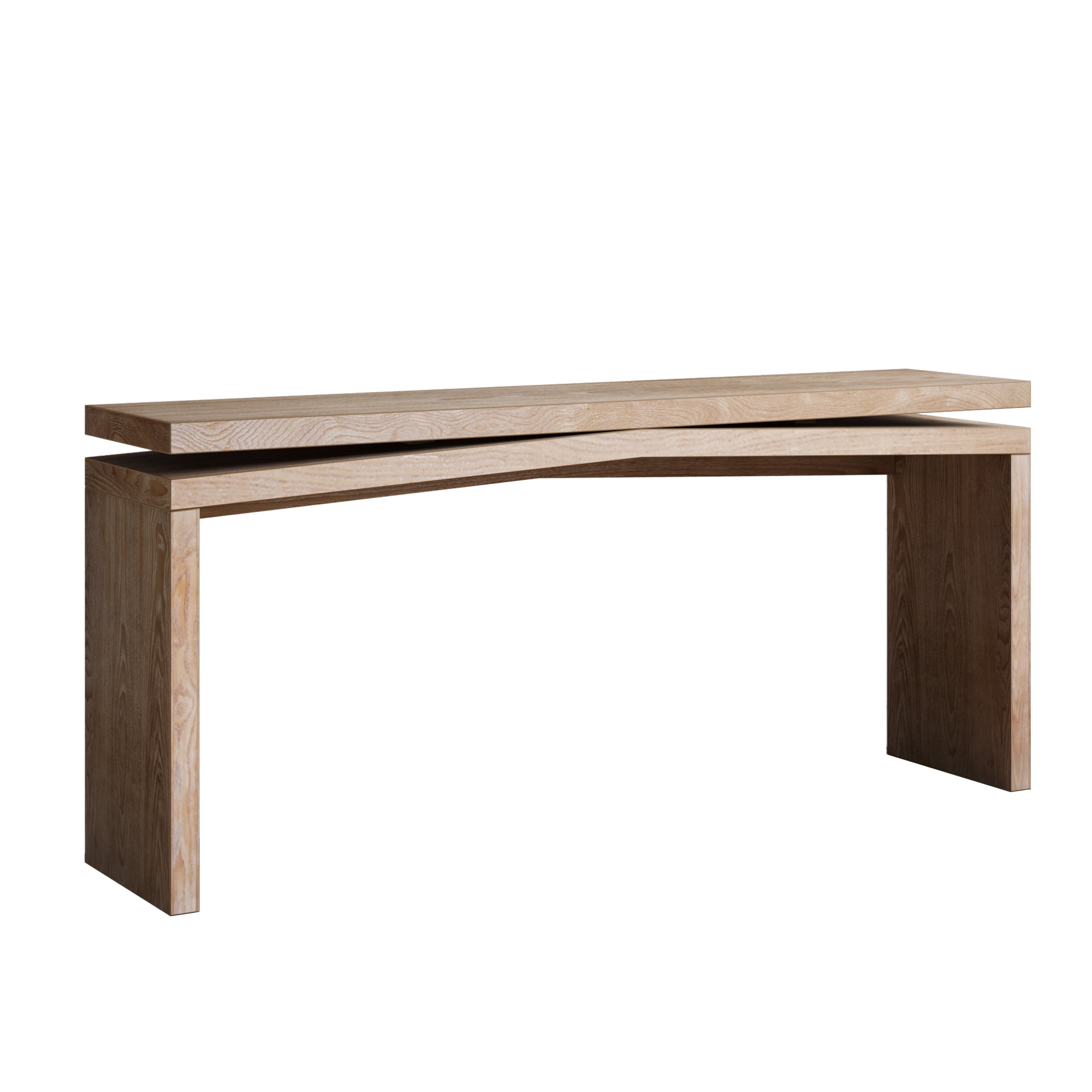 Garitin Console Table and Rustic Entryway Sofa Table 64.96 Inch, Farmhouse Hallway Accent Table with Sled Base for Living Room, Antique Natural