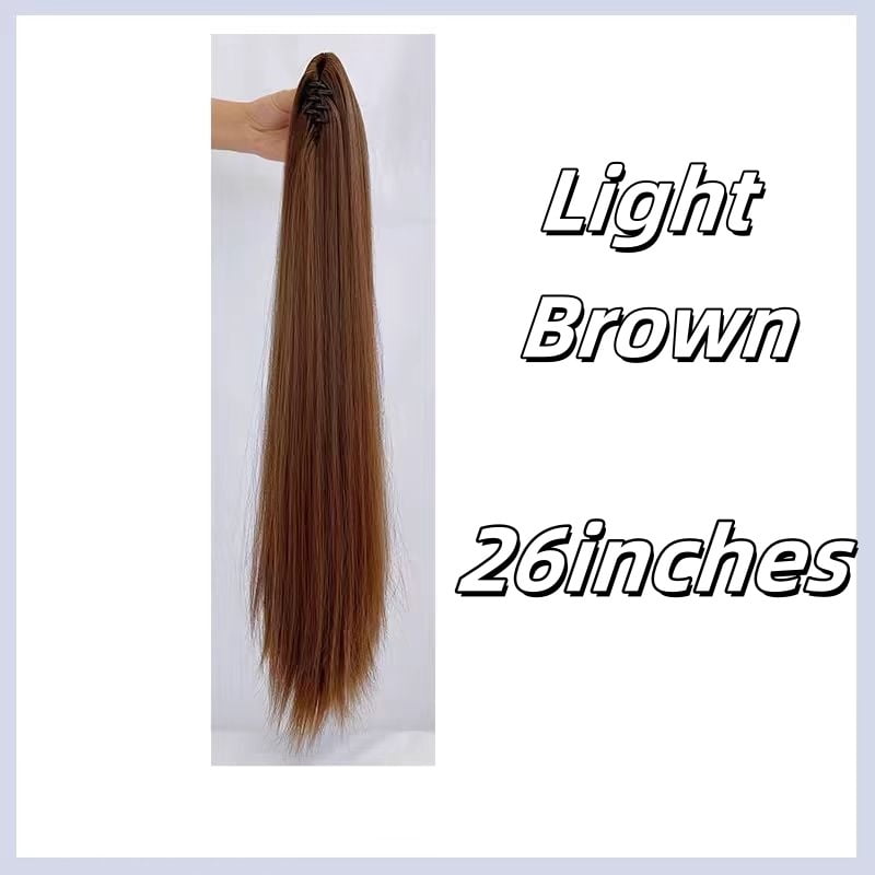 Synthetic Wig, ponytail clip, extra long temperament, natural long hair, ultra light and high ponytail, long straight hair