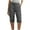 Dark Gray, variant on Lenpel Women's Cargo Bermuda Shorts Elastic High Waisted Tapered Twill Fold Hem Knee Length Shorts Summer Travel Shorts with Pockets