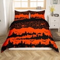 thumbnail image 1 of YST Spider Web Full Bedding Set,Gothic Halloween Decorations Duvet Cover,Red Orange Bats Castle Comforter Cover,Goth Horror Theme Bed Set,Reverse Wildlife Bedspread Cover for Kids Boys Girls, 1 of 6