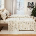 thumbnail image 5 of Great Bay Home Christmas Flannel Sheet Set - 100% Turkish Cotton - Double Brushed - Queen, Tiny Village, 5 of 6