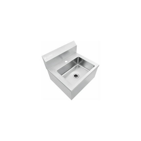 Global Industrial Stainless Steel Hands Free Wall Mount Sink 14""x10""x5"" Deep