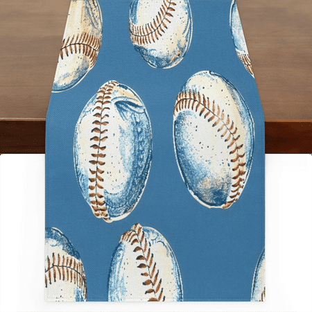 

Qzaxky Table Runner Boho Table Runner Vintage Baseball Bohemian Boho Outdoor Table Runner Decoration for Indoor Outdoor Home Dinner Party Wedding Decor 13 x 90 Inch
