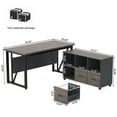thumbnail image 3 of Tribesigns L-Shaped Computer Desk, 55 inches Executive Desk with 43"lateral File Cabinet, Gaming Desk Business Furniture with Drawers and Storage Shelves, 3 of 7