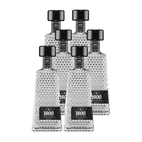 Caja de 6 Tequila 1800 Añejo Cristalino 700 ml