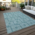 thumbnail image 6 of Addison Rugs Chantille Indoor/Outdoor Transitional Squares Teal Washable Rectangle Rug, 5' x 7'6", 6 of 6