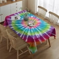 thumbnail image 2 of Rainbow Tie Dye Mandala Pattern Rectangle Tablecloth 60"x84",Waterproof Polyester Rectangle Table Cloth, Wipeable Spillproof Polyester Tablecloth for Dining, Camping, Indoor and Outdoor, 2 of 5
