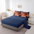 thumbnail image 5 of jejeloiu Rugby Sports 7-Piece Bedding Comforter Set,Orange Deepblue King Bedding Sets For Boys Teens Reversible, 5 of 8