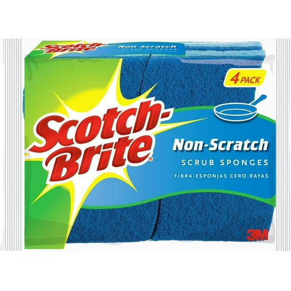 Scotch-Brite Zero Scratch Scrub Sponge 524-9, 4.4 in x 2.6 in x 0.7 in