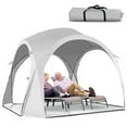 thumbnail image 1 of Gymax Abri de Patio 11 Pieds x 11 Pieds Pare-Soleil Tente Portable UPF 50+ Extérieur Plage, 1 of 10