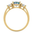 thumbnail image 4 of 1.5 ct Round Cut Blue Moissanite Three-Stone Engagement Ring for Women in 18K Yellow Gold, 4 of 5