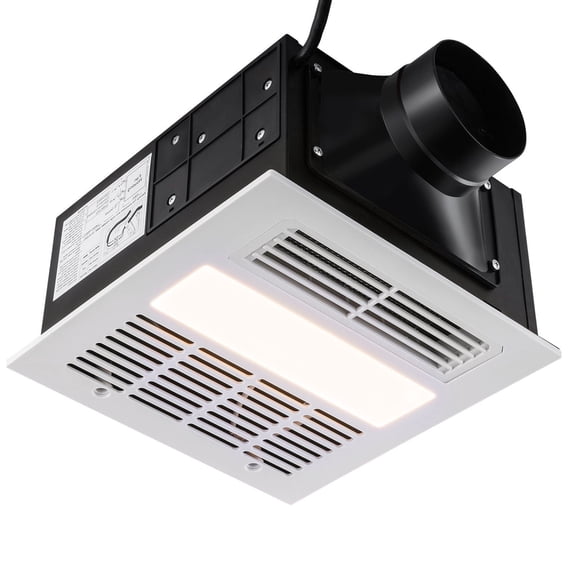 110 CFM Bathroom Exhaust Fan with 1500W Heater - Energy-Saving, Low Noise