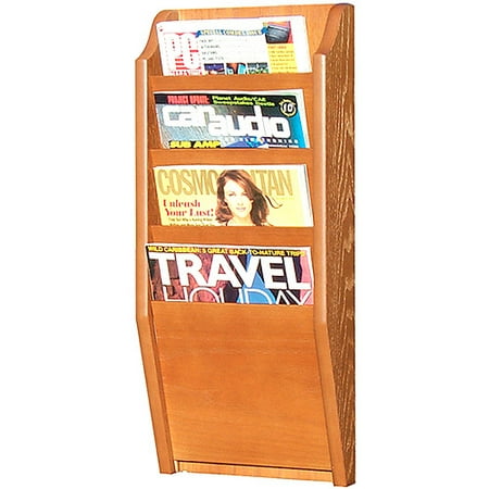 4-Pocket Literature Display, Oak